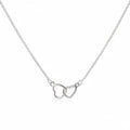Collar de doble anillo de corazón plata