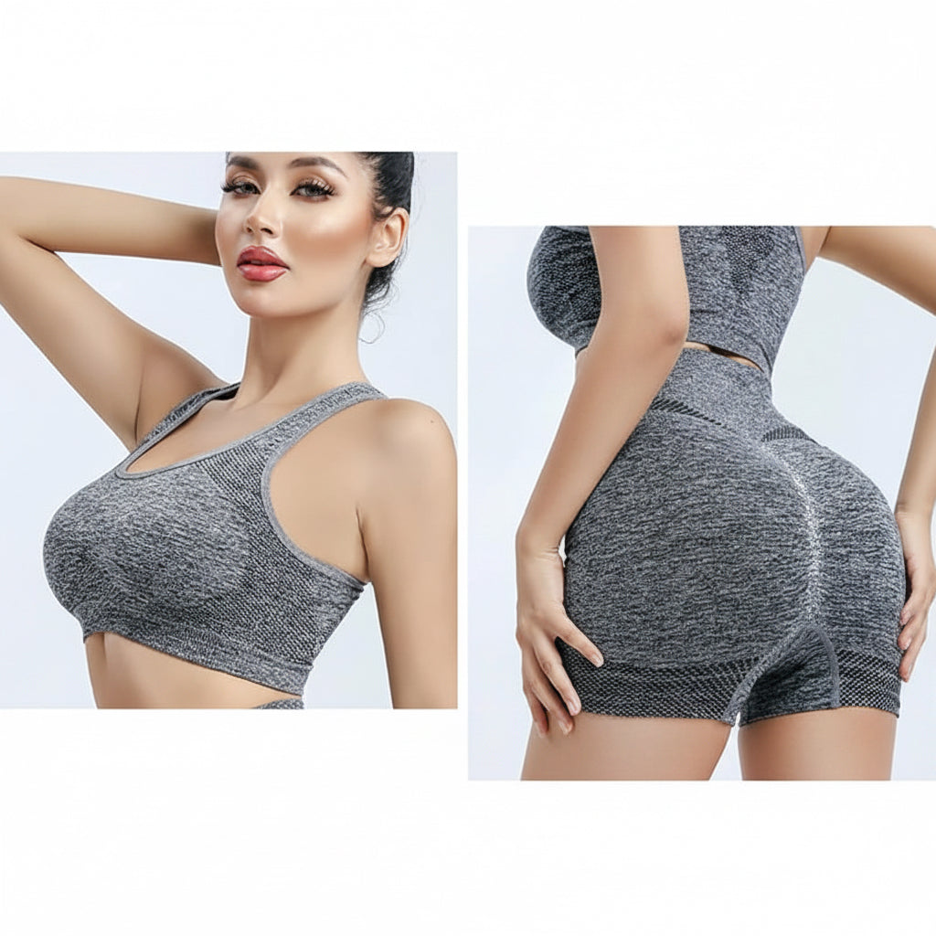 Conjunto deportivo mujer 2pcs gris - talla unica